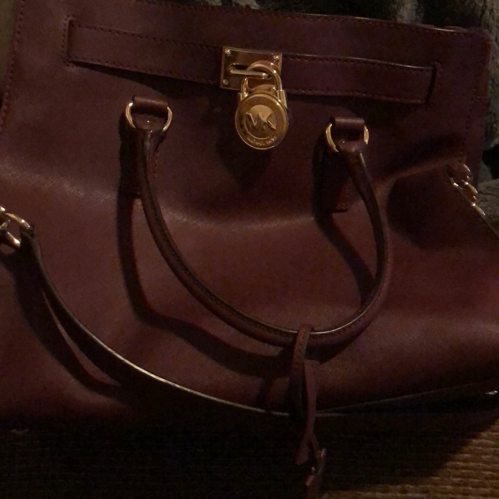 Maroon Michael Kors tote bag
